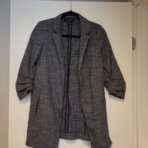Rachel Zoe Gray Plaid Open Blazer Jacket